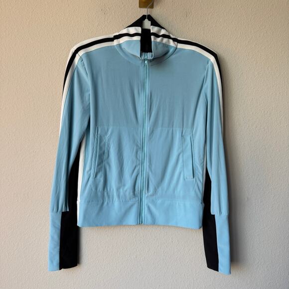 Norma Kamali Color Block Stretch Jersey Track Jacket Size S - Picture 2 of 6